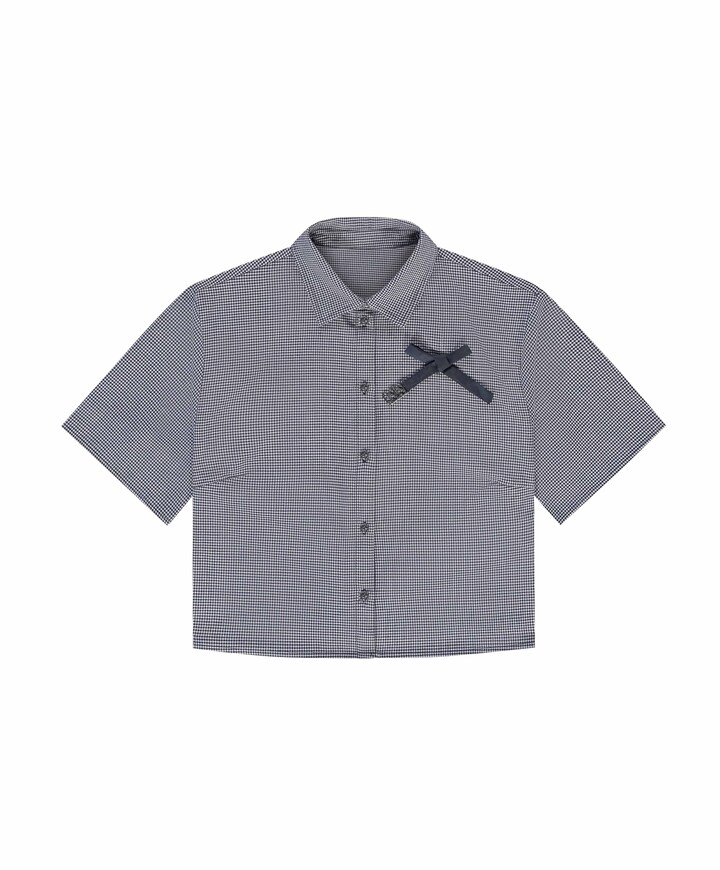 Blouse korte mouw blauw