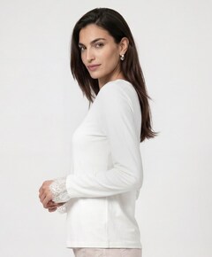Dames longsleeve ecru