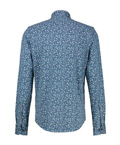 Heren overhemd lange mouw blauw