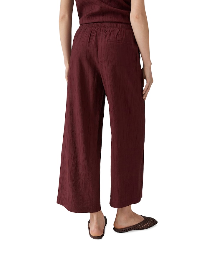 Marou crinkled dames broek bordeaux