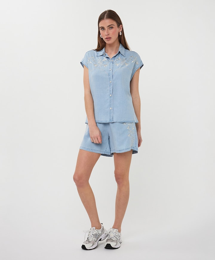 Dames blouse blauw