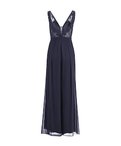 Jumpsuit mit Spitzentop und ausgest dames jumpsuit blauw