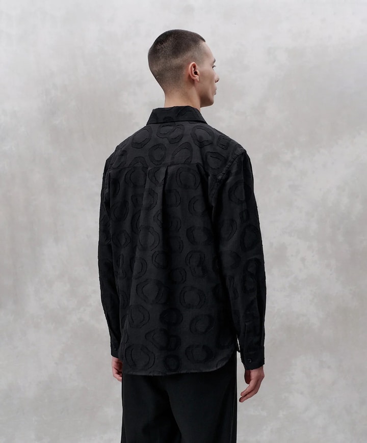 Heren overhemd lange mouw zwart