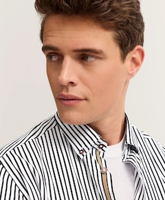 Heren overhemd lange mouw blauw