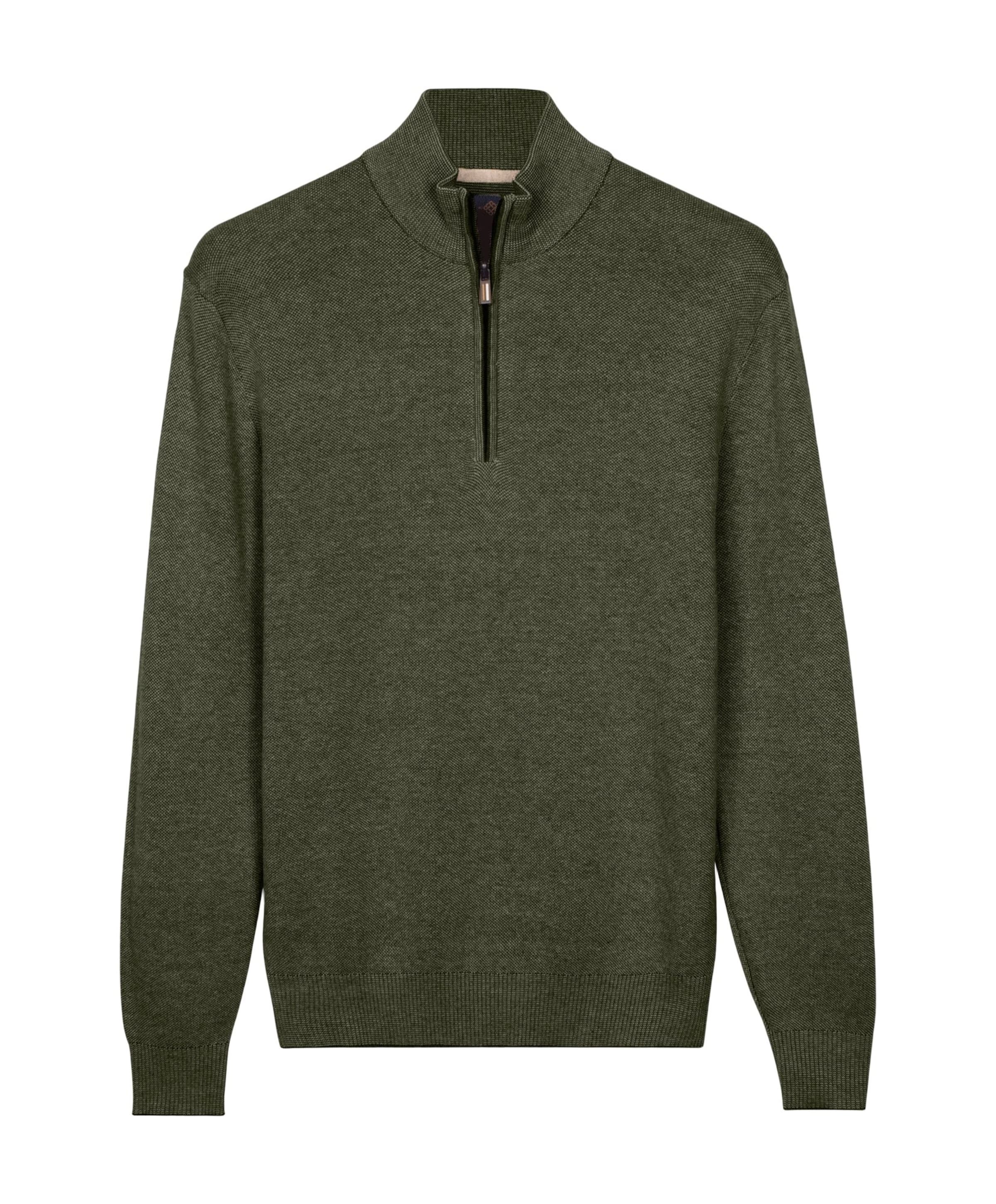 Heren trui met rits groen