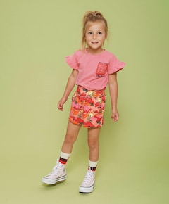 Short AOP meisjes korte broek oranje