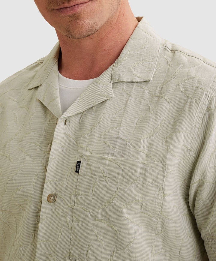 Heren overhemd korte mouw groen