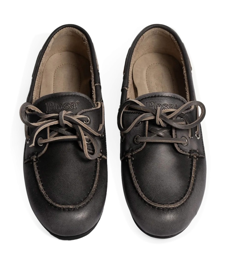 Brushed boat dames mocassins zwart