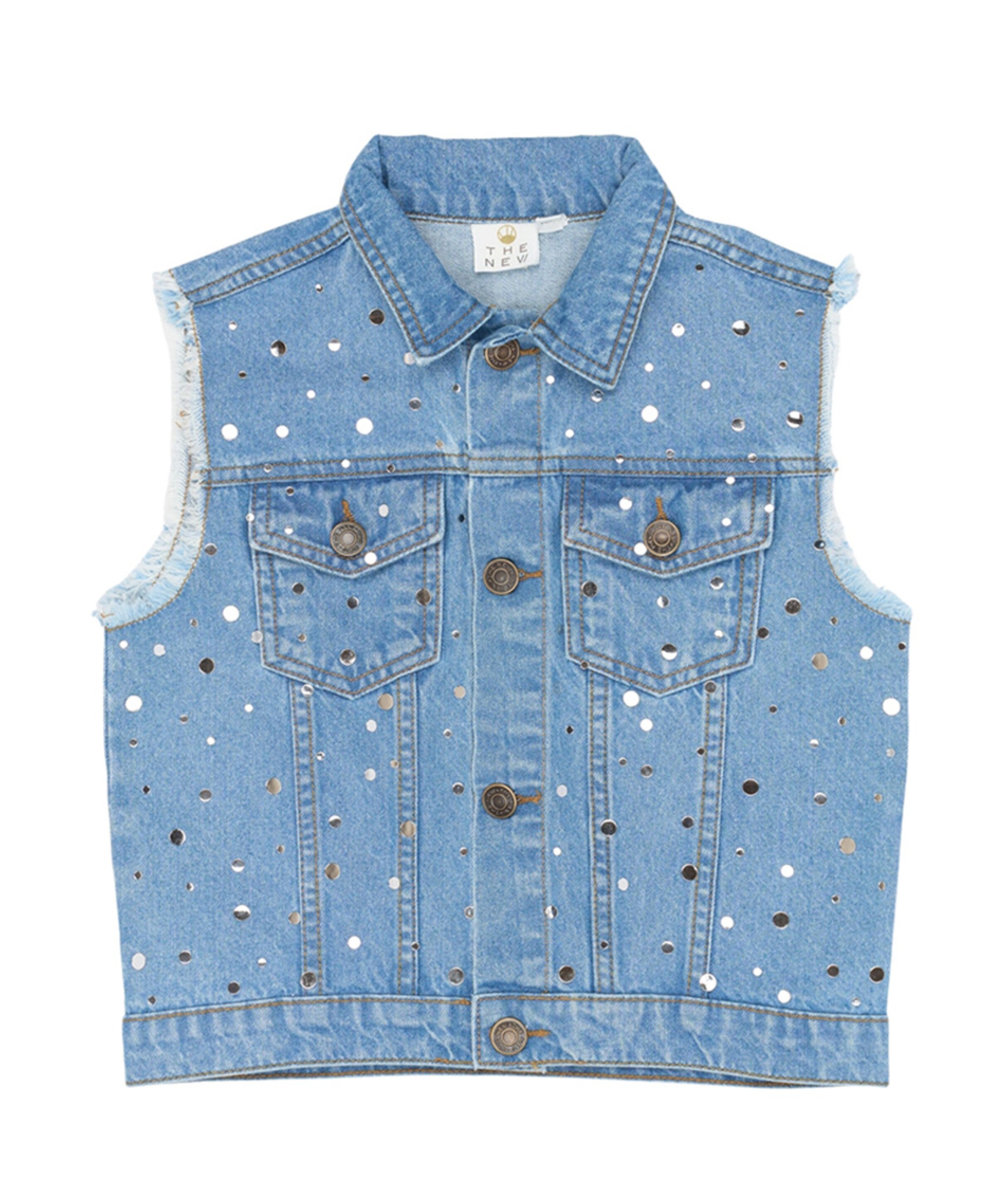Meisjes gilet blauw
