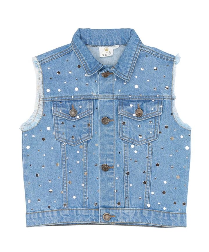 Meisjes gilet blauw