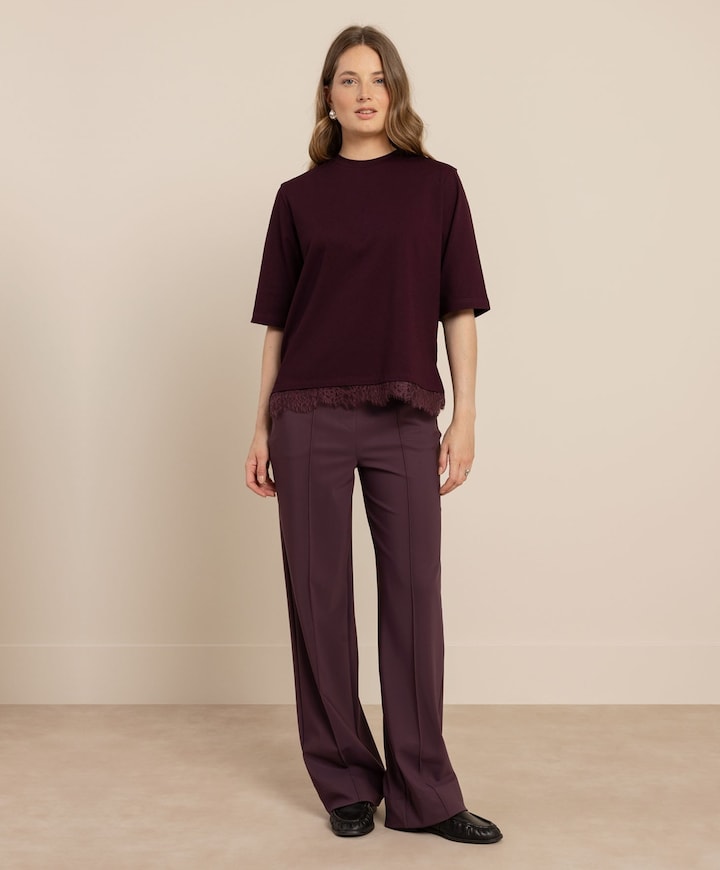 Dames T-shirt bordeaux