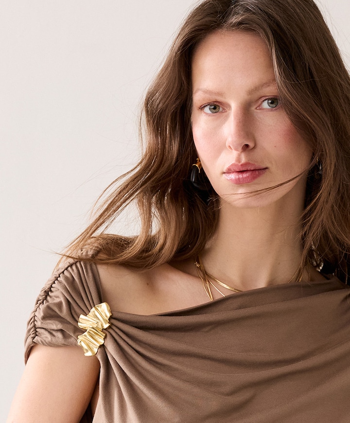 Dames top beige