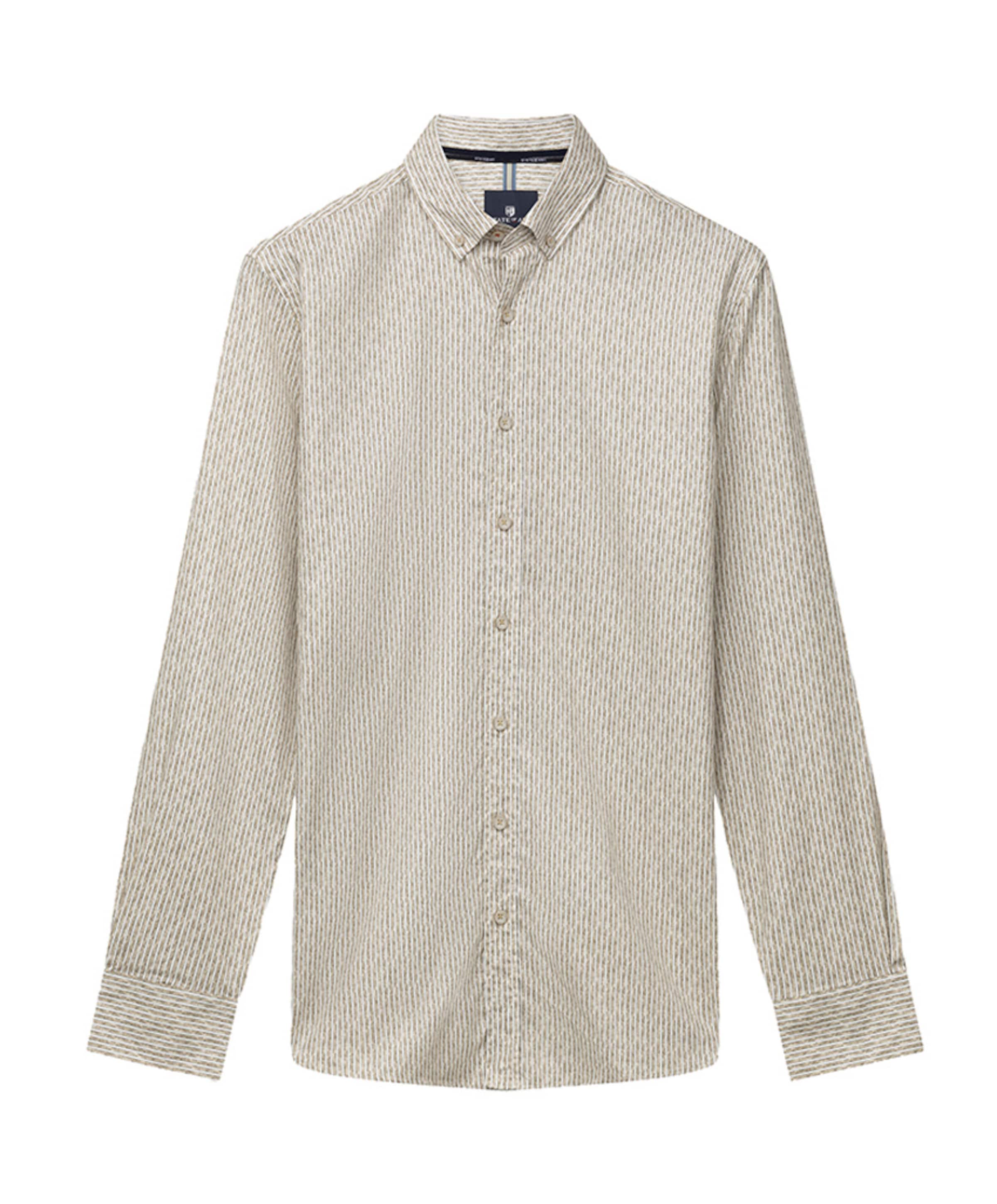 Heren overhemd lange mouw beige