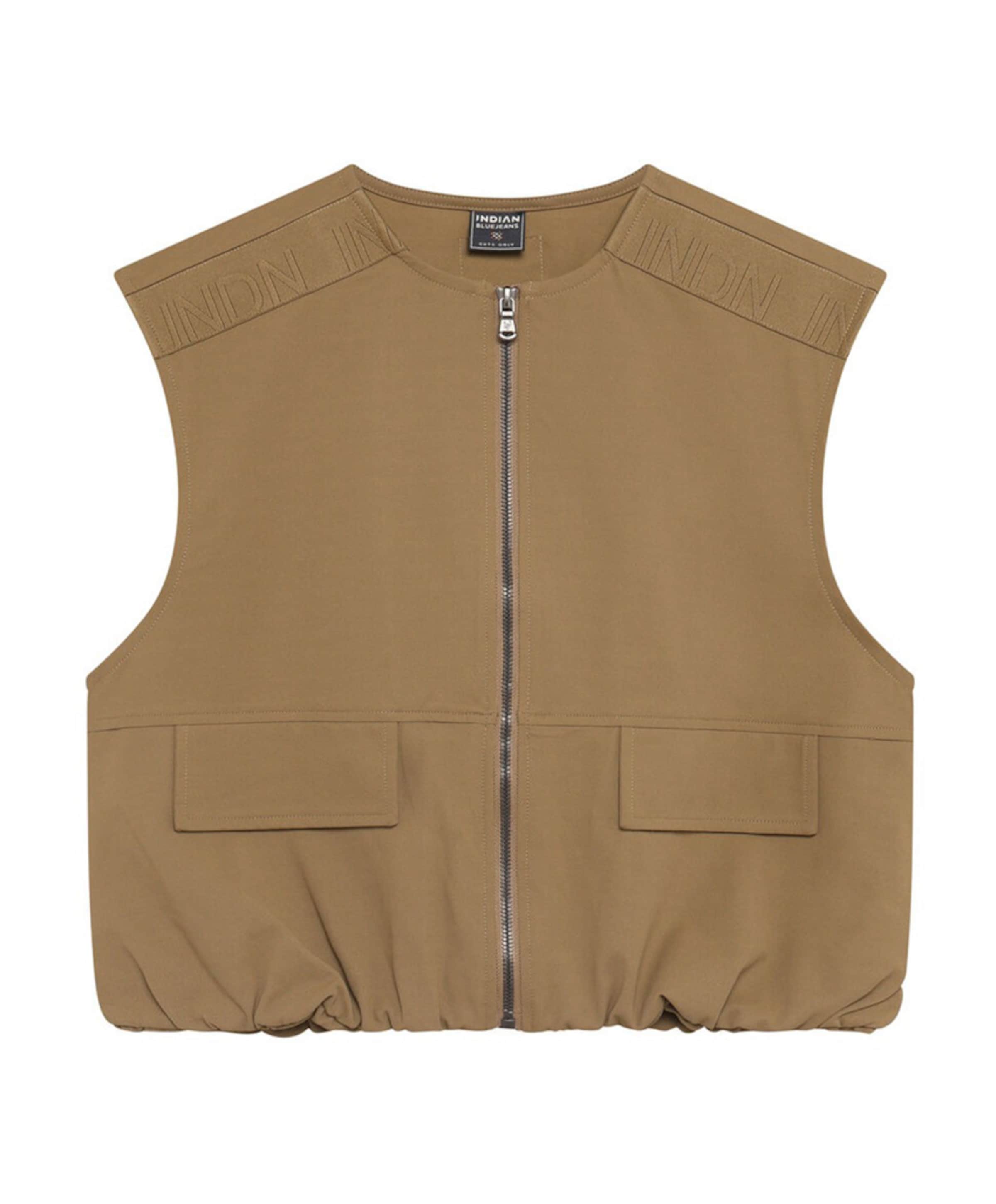 Meisjes gilet beige