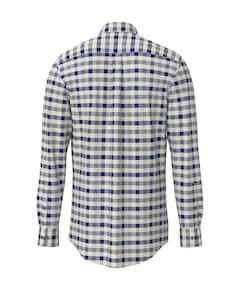 Heren overhemd lange mouw blauw