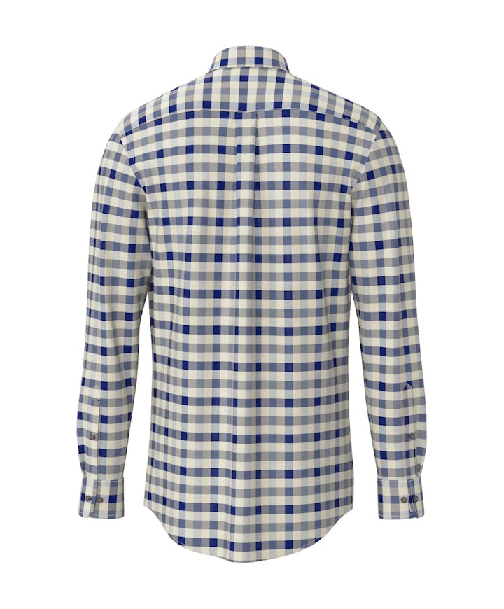Heren overhemd lange mouw blauw