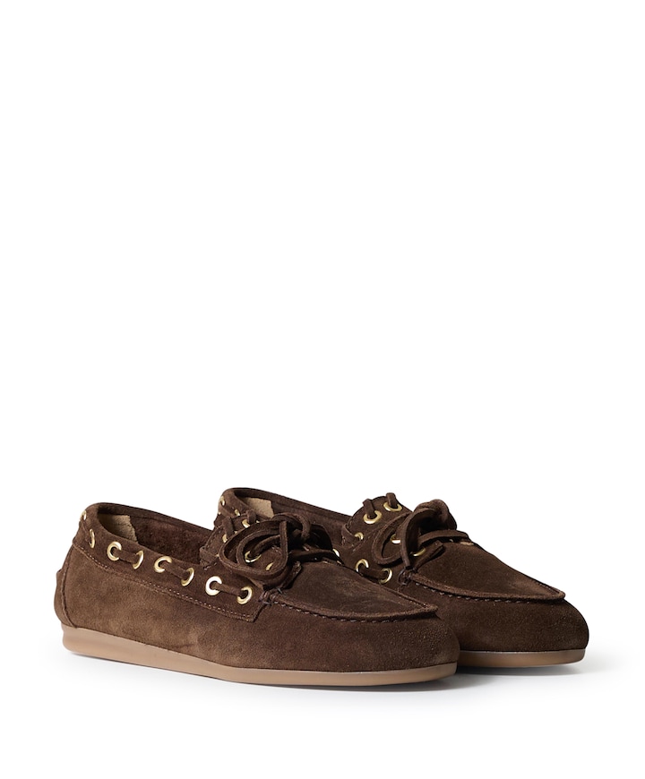 Dames mocassins Boat bruin