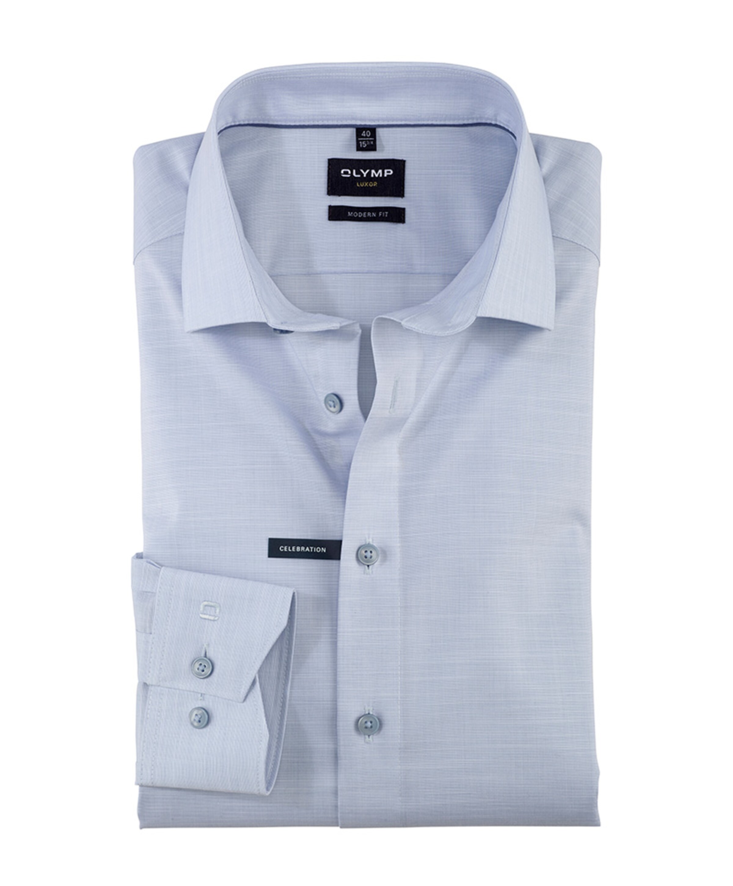 Heren overhemd lange mouw blauw