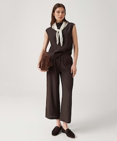 Marou crinkled dames broek bruin