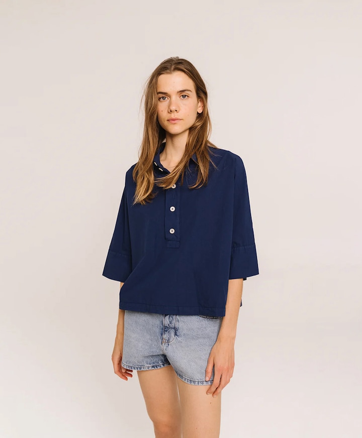 Dames blouse blauw