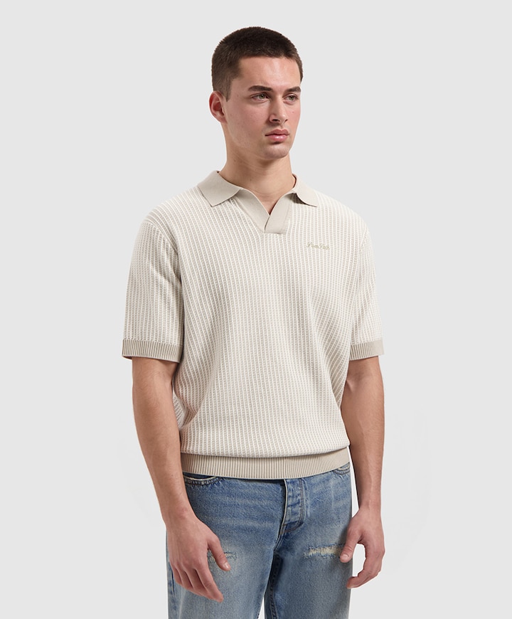 Heren polo beige