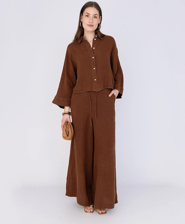 Dames blouse bruin
