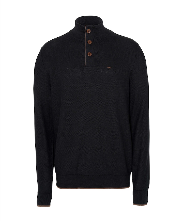 Heren trui met rits zwart