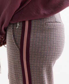 ALEIDOU BROEK hvpdp 404 pied de poule wide leg tap dames broek rood