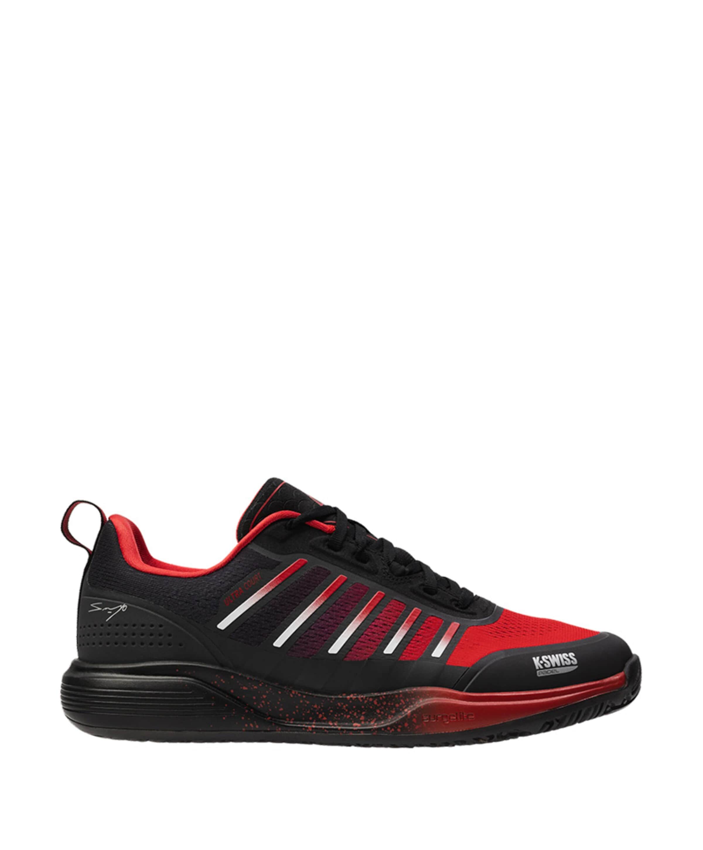 KS TFW ULTRA COURT PADEL-BLCK/ANTHRACITE/SANYO RED tennisschoenen zwart