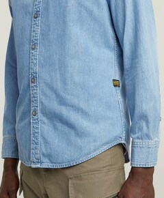 Heren overhemd lange mouw blauw