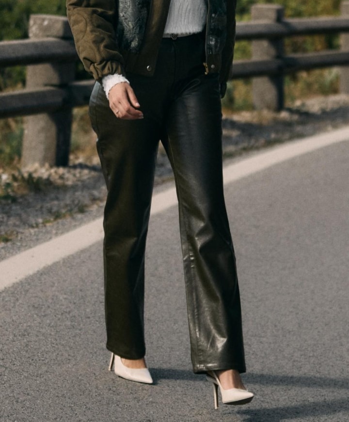 Patricia PU dames broek groen