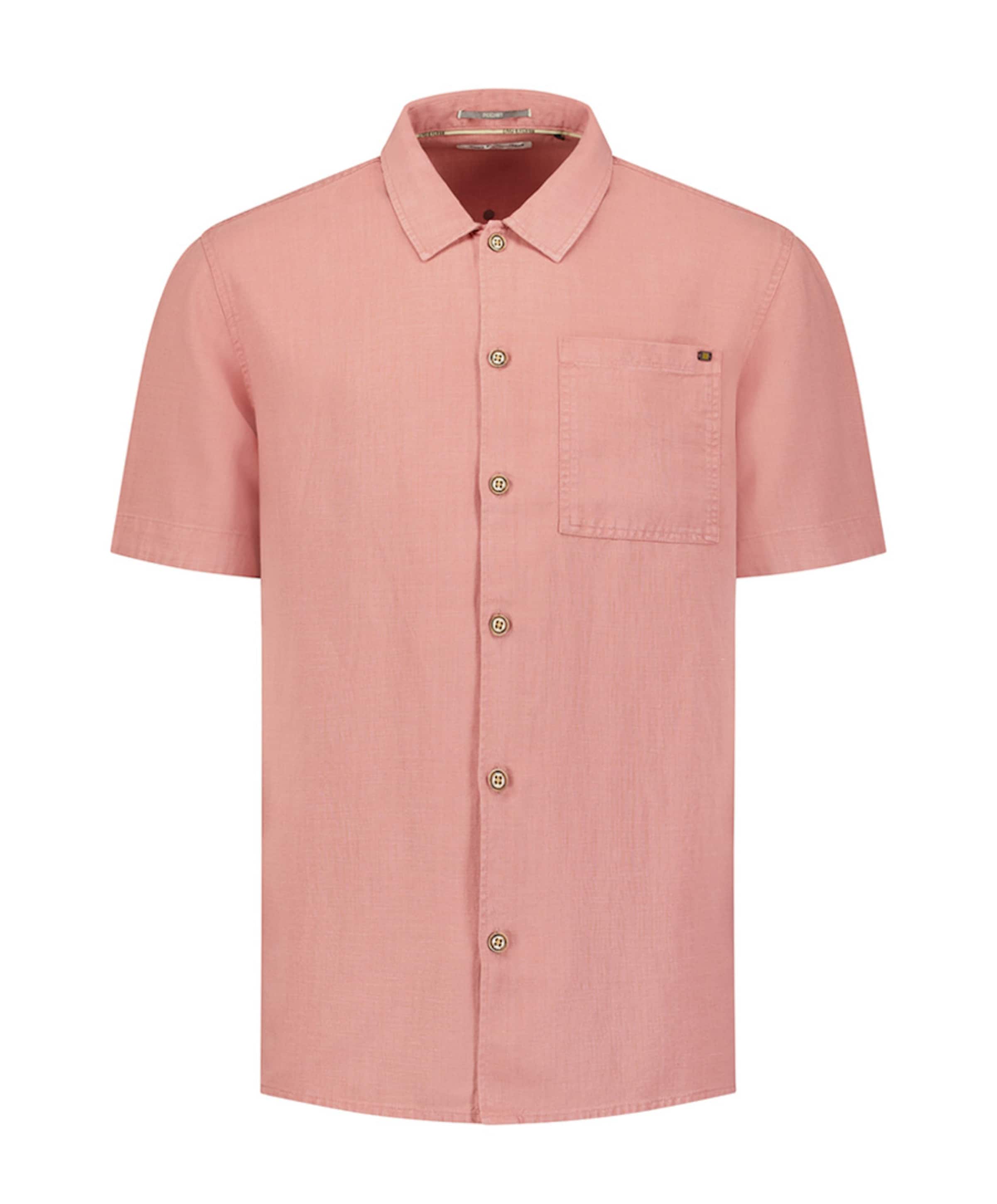 Heren overhemd korte mouw roze