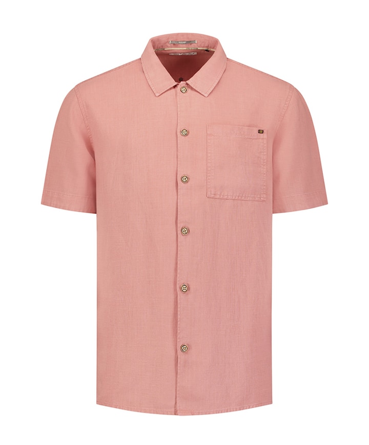 Heren overhemd korte mouw roze