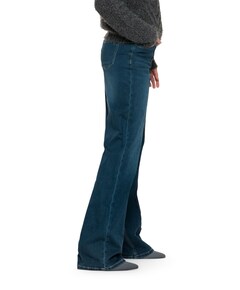 Straight turn-up jeans blauw