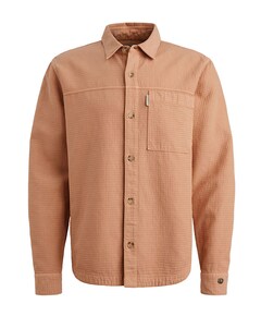 Heren overhemd lange mouw oranje