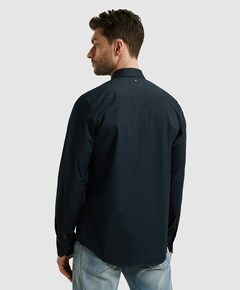 Heren overhemd lange mouw blauw