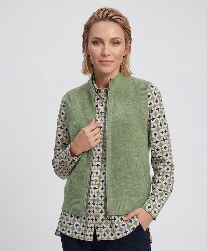 Dames vest groen