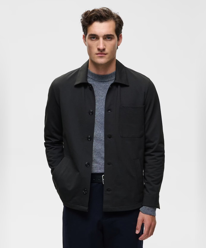 Heren overshirt zwart