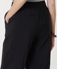 Crinkle modal dames broek zwart