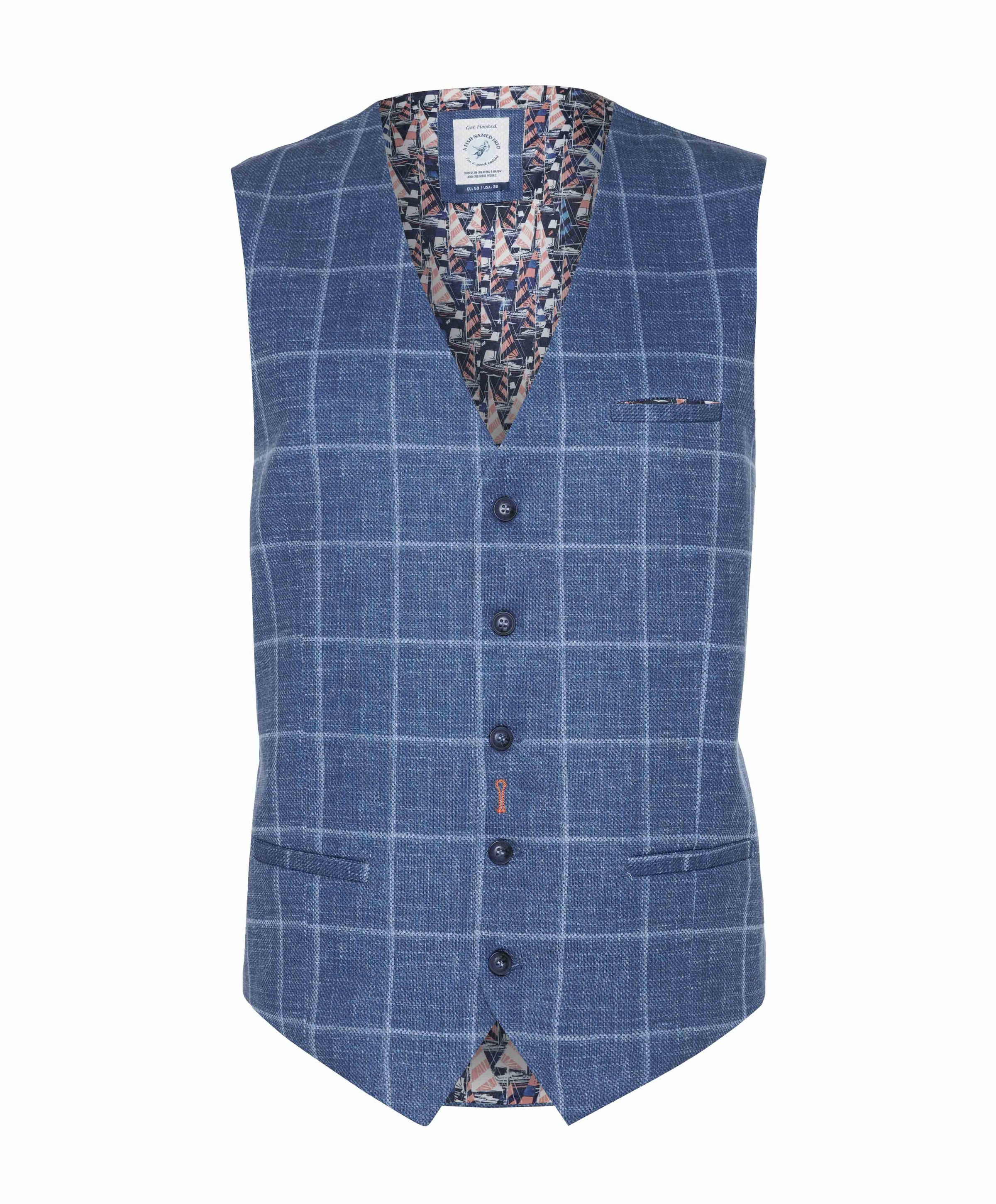 Heren gilet blauw