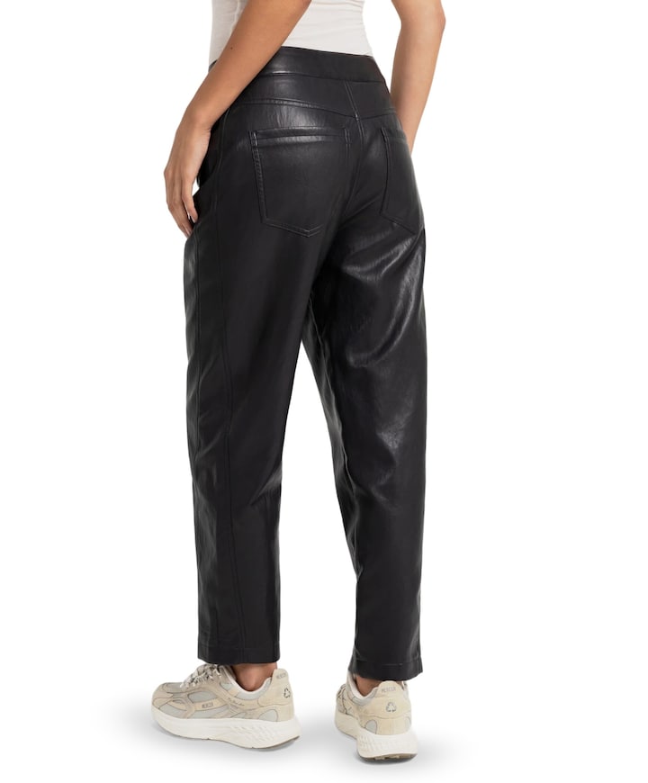 Kunstleren dames broek zwart