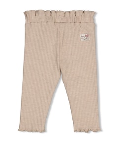 Legging rib meisjes broek beige