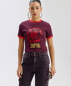 Dames T-shirt bordeaux