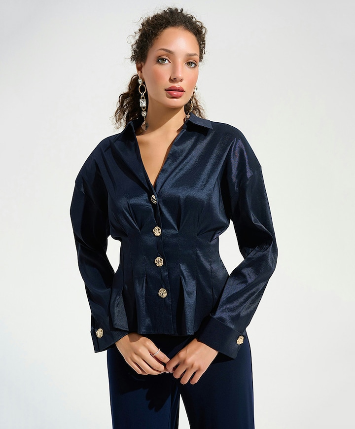 Dames blouse blauw
