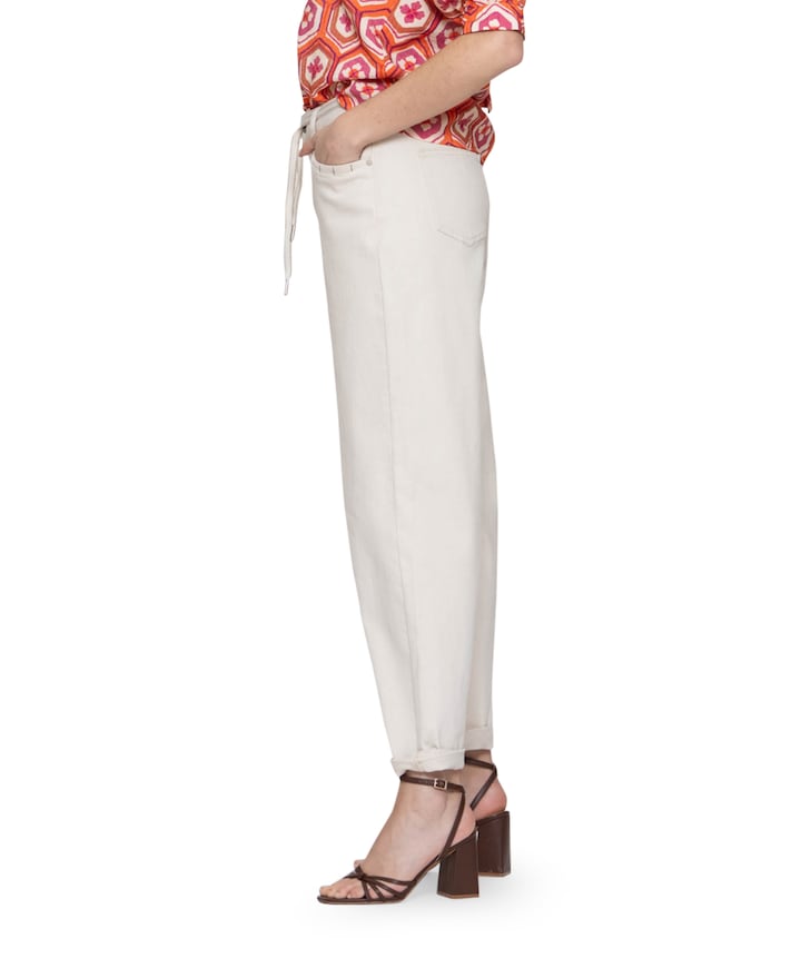 Balloon linen mix dames jeans ecru