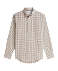 Heren overhemd lange mouw beige