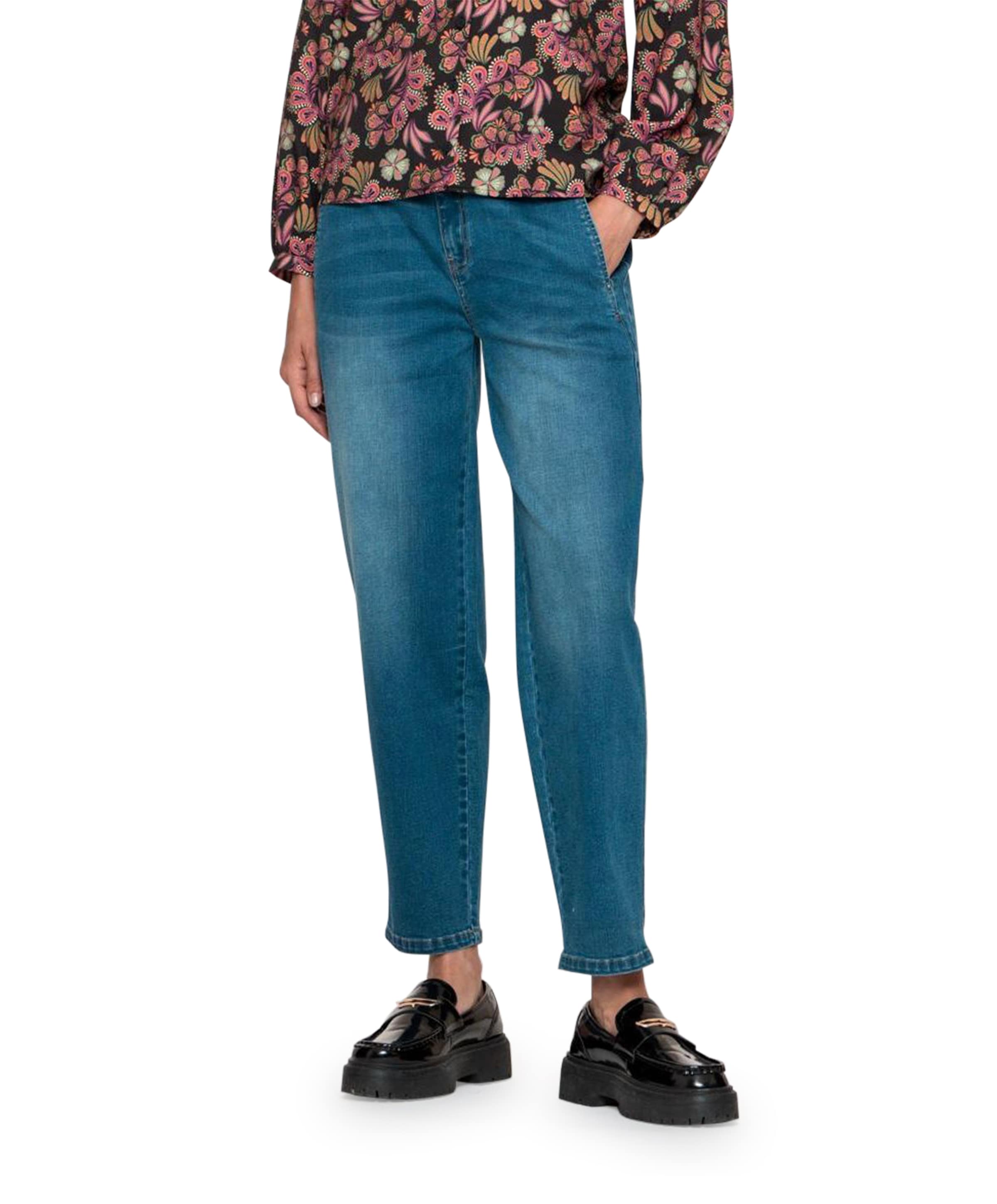 Elastic waist jeans blauw