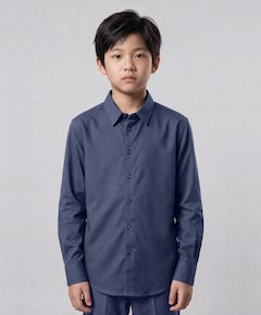 Jongens overhemd lange mouw blauw
