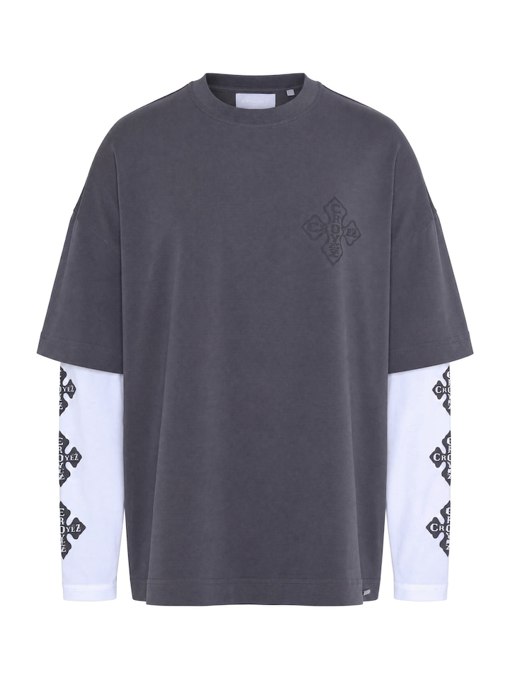 Heren longsleeve grijs