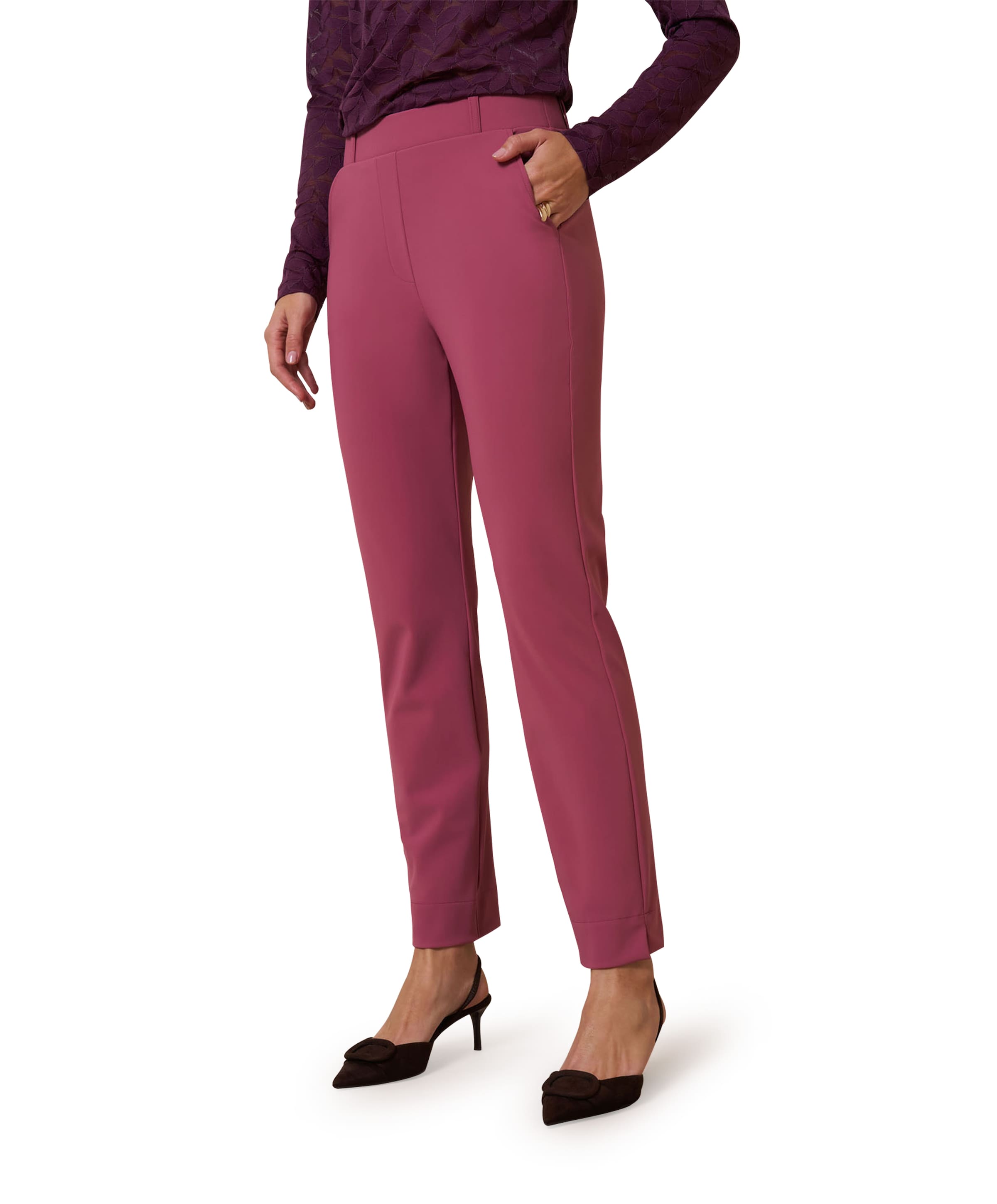 Anne bonded broek roze